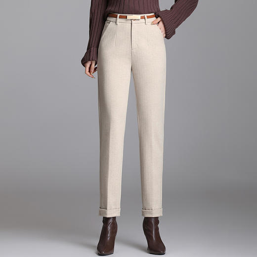 毛呢裤女秋冬季新款黑灰色休闲裤高腰时尚哈伦小脚裤子  TY81063 商品图0