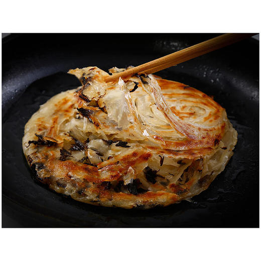 【妈妈的早餐味】香喷喷的葱油饼不用一滴油锅里煎一下就好吃特别添加黄油健康无添加，两口味：黄油葱油饼+黄油梅菜干饼，一份4袋20片，每一个口味各10片 商品图1