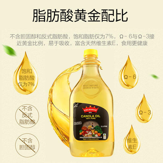 原装进口澳大利亚非转基因食用油组合芥花油油5L物理压榨营养丰富 商品图1