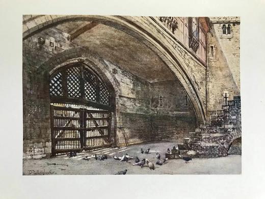 1908年 伦敦塔风物志 英国画家、插图家约翰·弗利洛夫22幅彩色插图 漆布精装大32开 商品图9