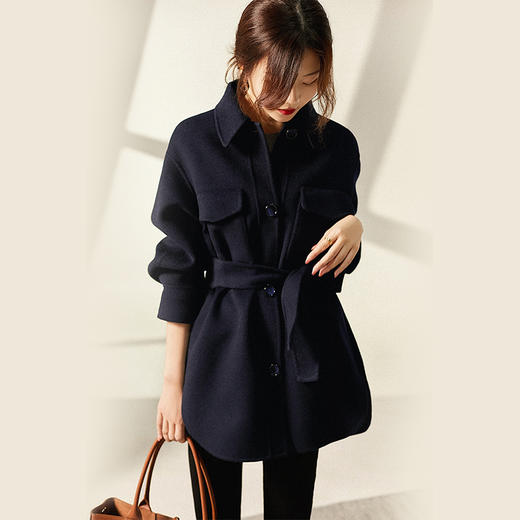 裁缝学苑AG230 显瘦双面羊绒大衣纸样2021新款短外套女装打版图纸 商品图3