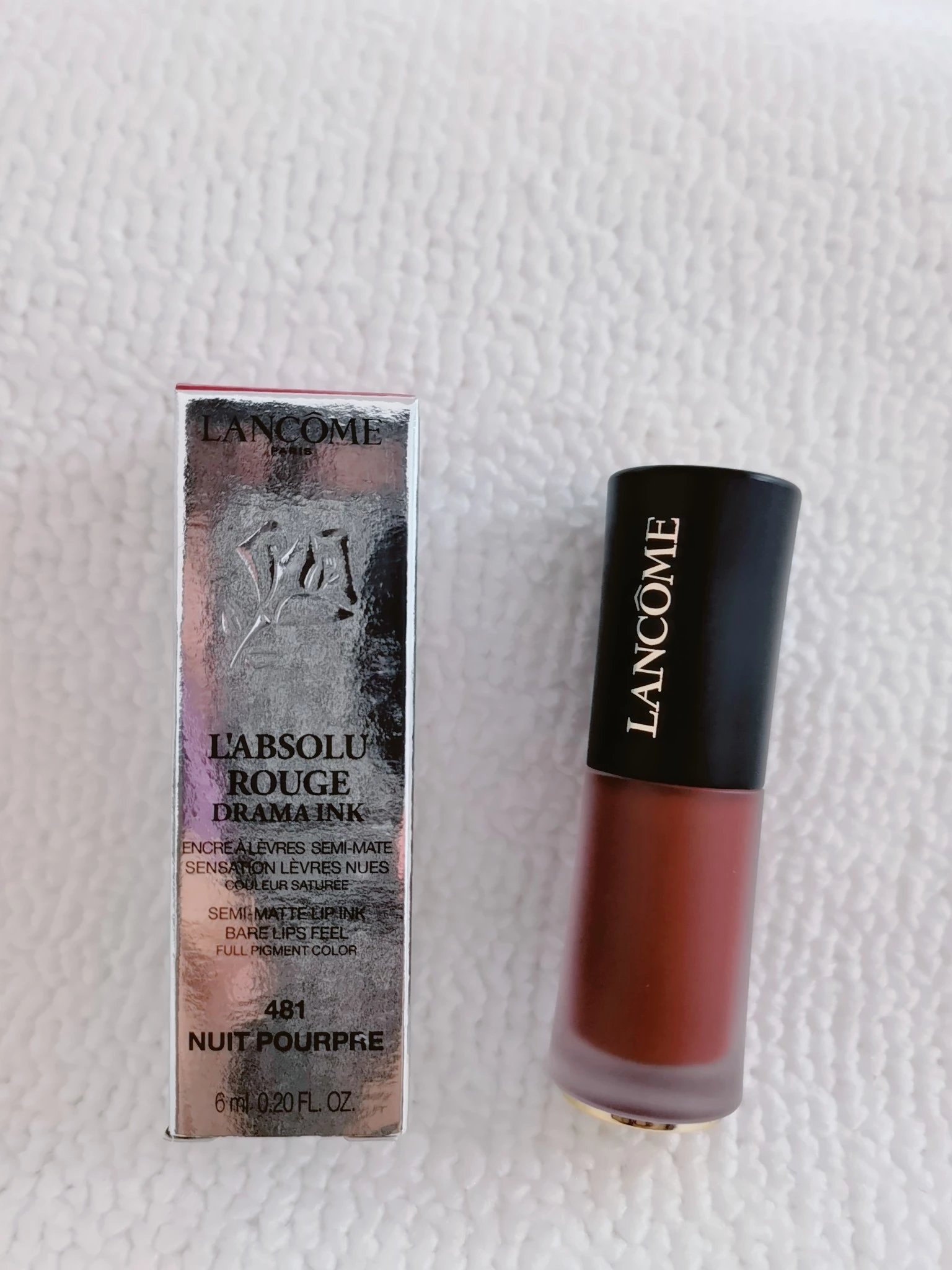 国内专柜兰蔻正装会员礼】 新款菁纯柔雾染唇液哑光唇釉481 浆果葡萄