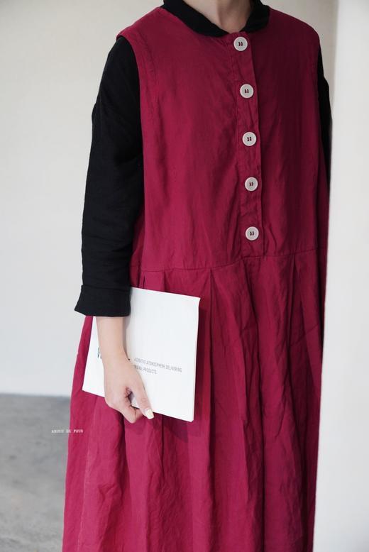 Gauze亚麻/黑长袖连衣裙 商品图6