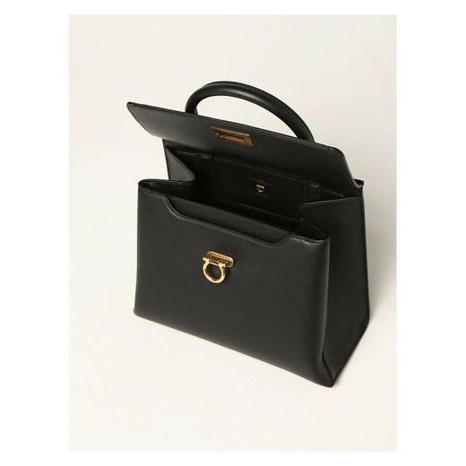 FERRAGAMO 菲拉格慕 TRIFOLIO手提袋-小号 女士手提包 黑色 21 0892 744075 商品图3