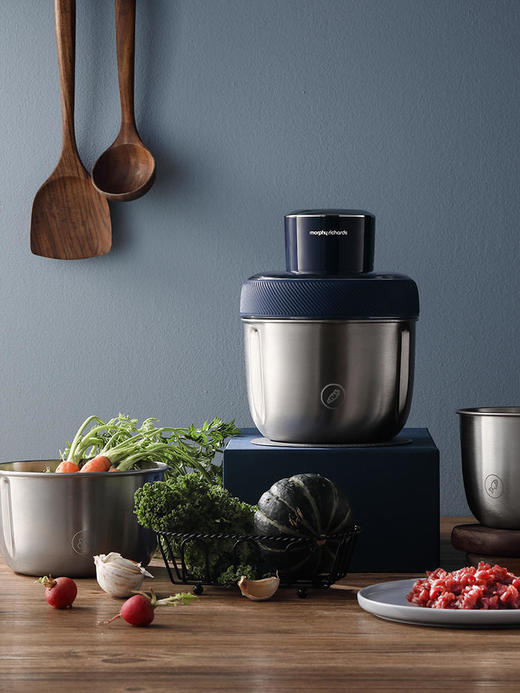 摩飞套娃绞肉机电动家用小型绞馅搅拌机多功能不锈钢打肉馅料理机MR9401 商品图3