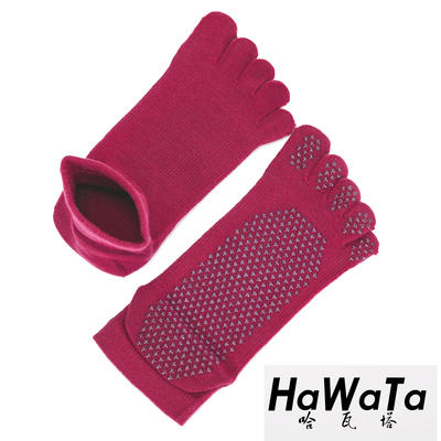 《十双包邮》哈瓦塔秋冬单面圆点五指防滑止滑全棉瑜伽袜 商品图6