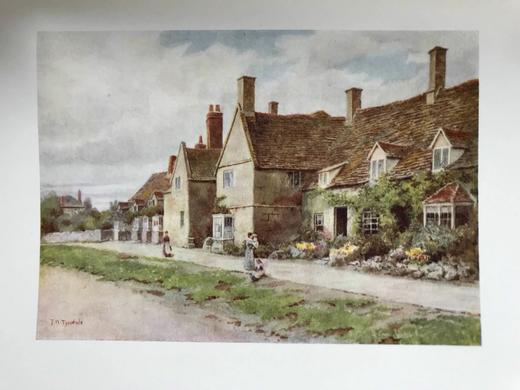 1909年 伍斯特郡风物志 著名水彩画家托马斯·丁道尔24幅彩色插图 漆布精装大32开 商品图10