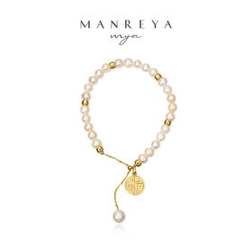 Manreya玛芮雅“福来运转”双面币淡水珍珠手链简约气质增运闺蜜