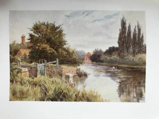 1909年 伍斯特郡风物志 著名水彩画家托马斯·丁道尔24幅彩色插图 漆布精装大32开 商品图12