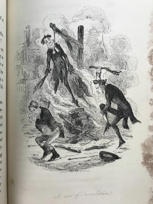 1841年 休利特·约瑟夫《彼得·普里金斯》（全3卷） Phiz菲兹11幅插图 真皮精装32开 商品图11