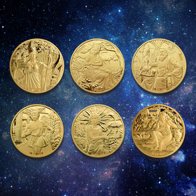 2023年萨摩亚 12星座奥林匹斯诸神铜币（铜镀金）