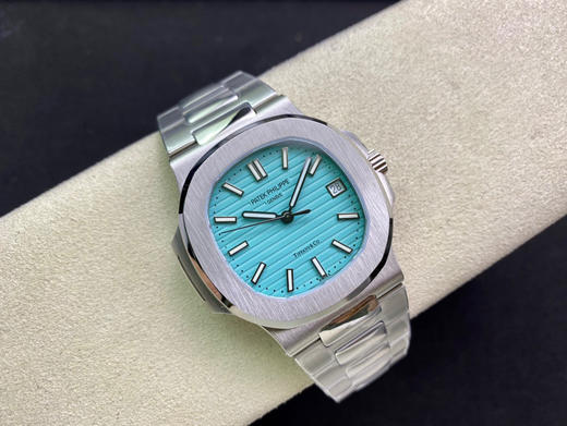 新品 NOOB百达翡丽5711鹦鹉螺蒂芙尼联名款 钢表之王，搭配9015改Cal.324自动上链机芯，40mm，定制级人体工程学表带，钢带中珠是钻石型的，机芯修正版原装更接近，壳套打磨的更加完善！ 商品图5