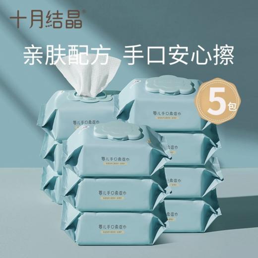 婴儿湿巾新生手口专用屁 宝宝幼儿童湿纸巾80抽5包大包装 商品图0