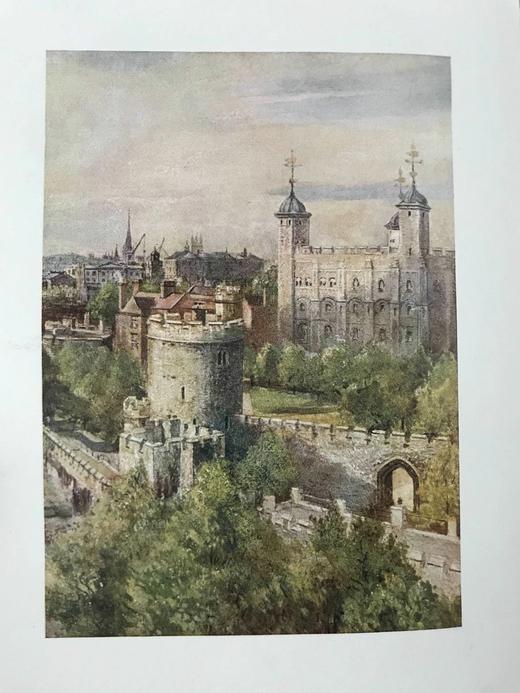 1908年 伦敦塔风物志 英国画家、插图家约翰·弗利洛夫22幅彩色插图 漆布精装大32开 商品图3