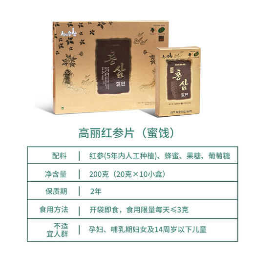 韩国高丽参蜜片200g红参蜜片蜂蜜人参切片礼盒 商品图2