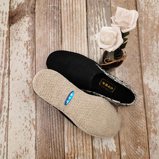 内联升男鞋手工单鞋千层底意大利混纺面料松紧口巾舌鞋DN8517 商品图2