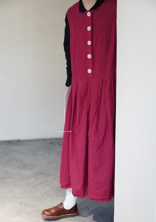 Gauze亚麻/黑长袖连衣裙 商品图5