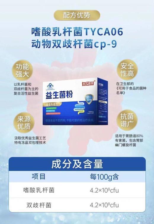 【健字号！】广药白云山益生菌1.5g/袋*24袋*3盒 商品图3