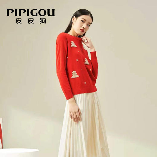 皮皮狗女式前片提花半高领套衫8245212118 商品图0
