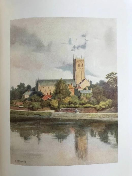 1909年 伍斯特郡风物志 著名水彩画家托马斯·丁道尔24幅彩色插图 漆布精装大32开 商品图7