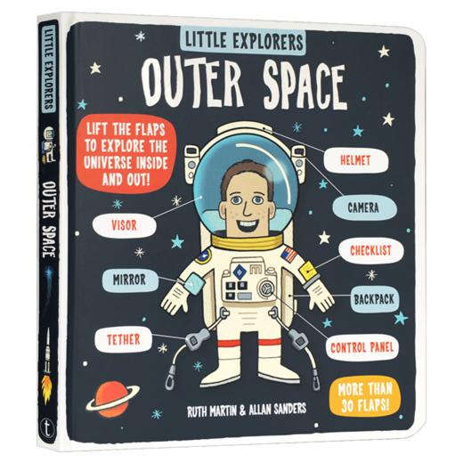 小探险家流浪地球 英文原版 Little Explorers Outer Space 外太空 纸板翻翻书 儿童英语科普读物 英文版进口原版书籍 商品图3