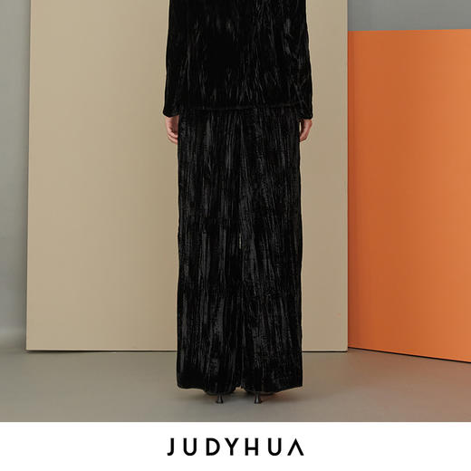 JUDYHUA 质感丝绒褶皱长裤 JHC1K289 商品图2