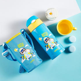 膳魔师THERMOS 真空儿童保温壶带吸管双盖大容量630ml