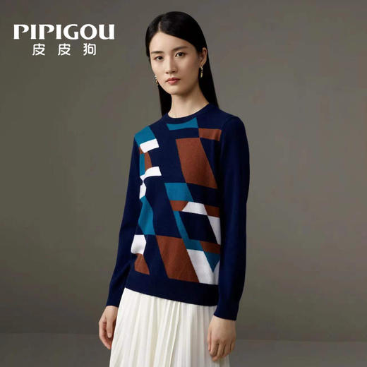 皮皮狗女式提花圆领套衫8245217818 商品图0