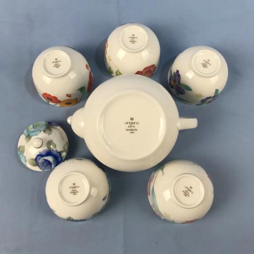 日本Ungaro五色五花白瓷茶具套组 6件装 原盒保留 实物见视频 商品图2