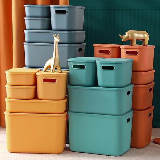 「12.12直降！双十二狂欢」【可以当凳子的收纳箱！】高颜值带盖收纳，防水防尘，耐磨耐用，简约美观，棉衣棉被衣物整理箱，杂物厨房整理篮，零食玩具收纳盒，塑料衣柜储物筐化妆包开学季旅行出游 商品图0