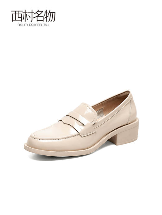 西村名物2022春季新款女秋冬季英伦风JK鞋黑色厚底乐福鞋X22AM17751 商品图2