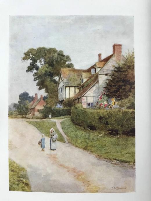 1909年 伍斯特郡风物志 著名水彩画家托马斯·丁道尔24幅彩色插图 漆布精装大32开 商品图2