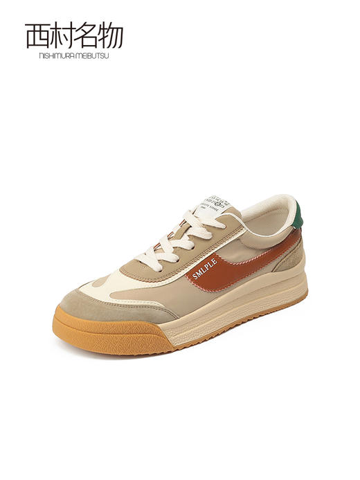 西村名物2022春季新款拼色老爹鞋潮流复古厚底运动休闲鞋女X22AM16831 商品图2