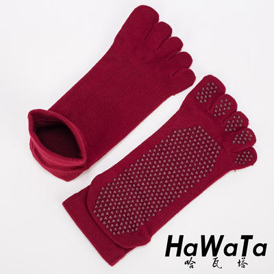 《十双包邮》哈瓦塔秋冬单面圆点五指防滑止滑全棉瑜伽袜 商品图4