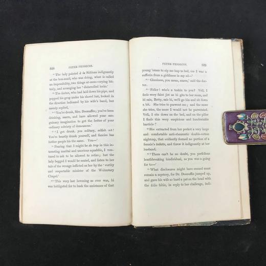 1841年 休利特·约瑟夫《彼得·普里金斯》（全3卷） Phiz菲兹11幅插图 真皮精装32开 商品图12