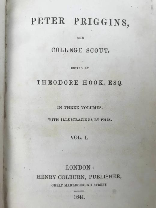 1841年 休利特·约瑟夫《彼得·普里金斯》（全3卷） Phiz菲兹11幅插图 真皮精装32开 商品图3