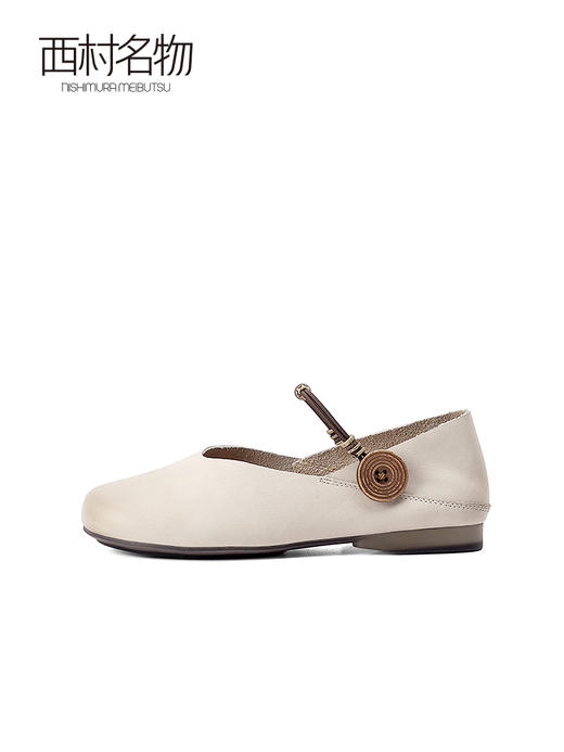 西村名物2022春季新款玛丽珍鞋复古百搭软皮平底单鞋奶奶鞋T22AE17601 商品图1