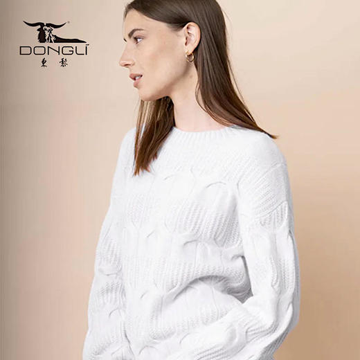 【稀缺原料-内蒙赤峰罕山有机羊绒】世界Ding级羊绒一件云朵般轻柔亲肤的羊绒衫-穿上就是软妹子【厚款】绞花羊毛【非质量问题不退不换】 商品图1