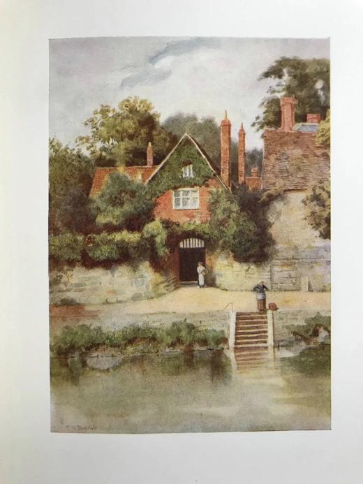 1909年 伍斯特郡风物志 著名水彩画家托马斯·丁道尔24幅彩色插图 漆布精装大32开 商品图14