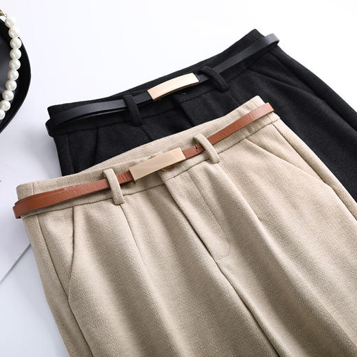 毛呢裤女秋冬季新款黑灰色休闲裤高腰时尚哈伦小脚裤子  TY81063 商品图3