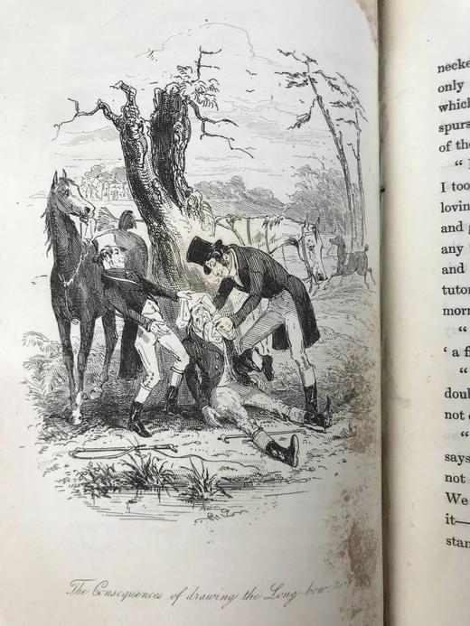 1841年 休利特·约瑟夫《彼得·普里金斯》（全3卷） Phiz菲兹11幅插图 真皮精装32开 商品图6