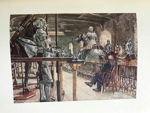 1908年 伦敦塔风物志 英国画家、插图家约翰·弗利洛夫22幅彩色插图 漆布精装大32开 商品图14