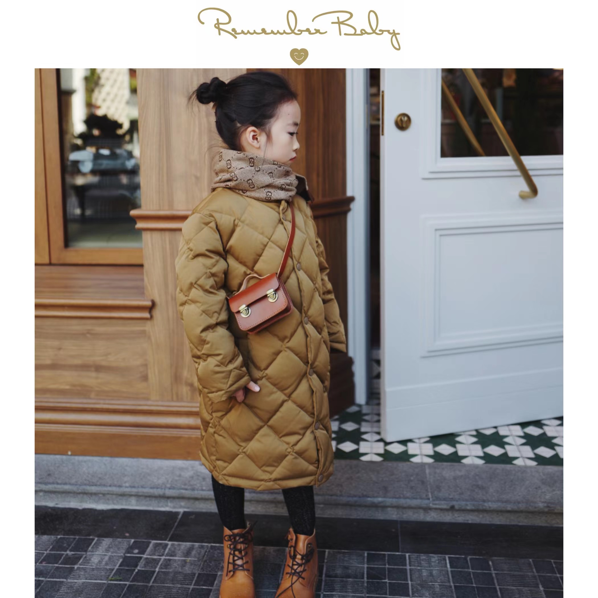 现货 / WARM | 进口面料（意大利设计）制 国标90%白鹅绒 YKK按扣 咖金衍缝中长款鹅绒服