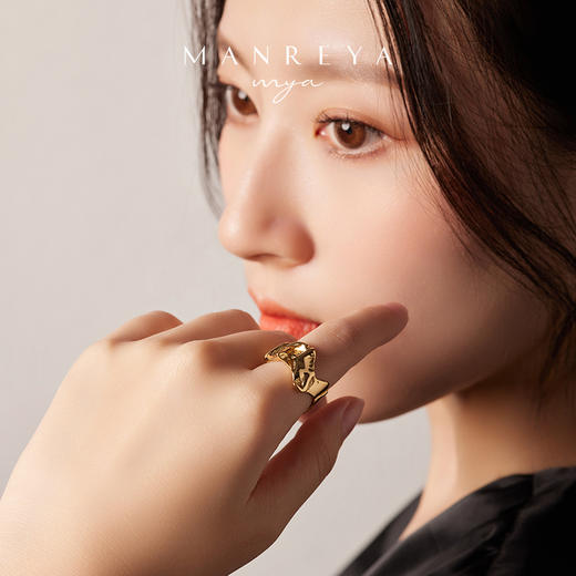 Manreya玛芮雅「鎏金溢彩」S925不规则时尚百搭锡纸设戒设计戒指 商品图1