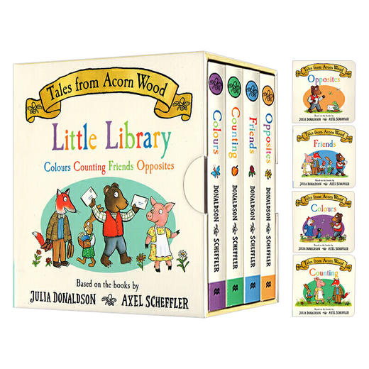 橡树林的故事 英文原版 Tales From Acorn Wood Little Library 4册纸板盒装 英文版幼儿英语启蒙书籍咕噜牛同作者Julia Donaldson 商品图0