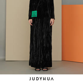 JUDYHUA 质感丝绒褶皱长裤 JHC1K289