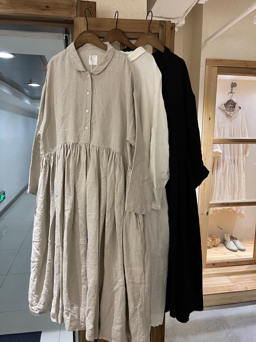 Gauze亚麻/黑长袖连衣裙 商品图10