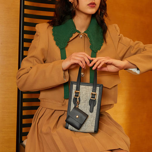 Harris Salome 复古粗花呢 琴谱 手提单肩斜挎包 商品图3