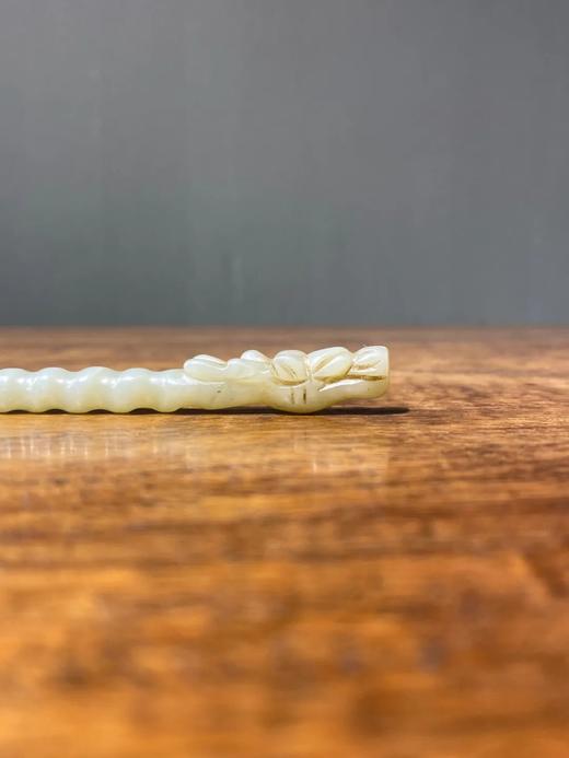 白玉雕龙首钮螺旋形发簪，顺丰包邮 商品图1