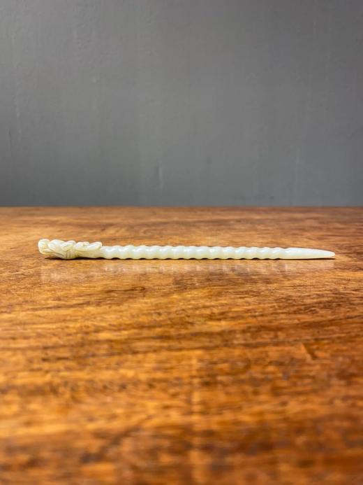 白玉雕龙首钮螺旋形发簪，顺丰包邮 商品图0